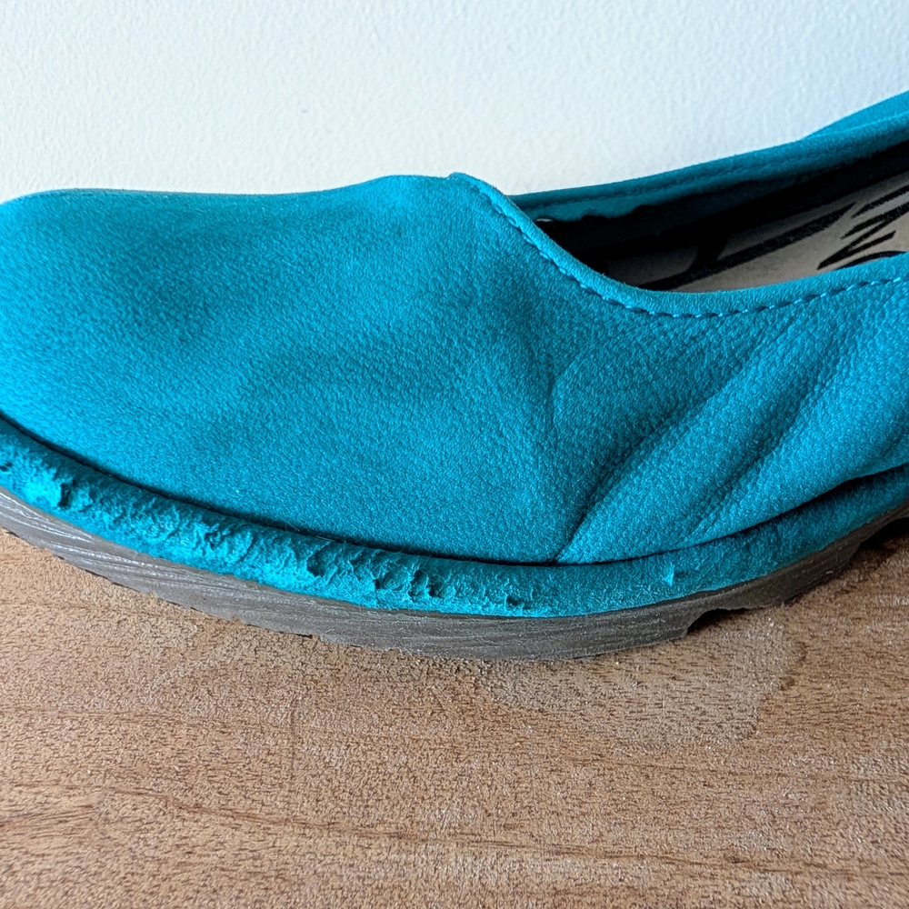 Fly London Teal Low-Wedge Shoes - Picture 5 of 6